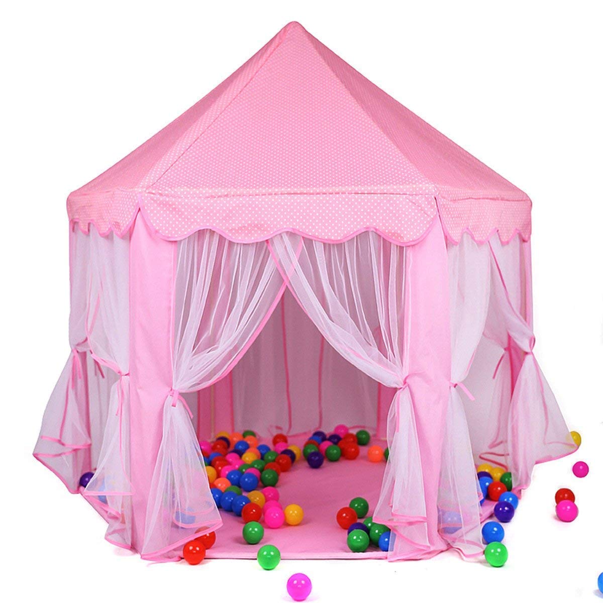 Goyal's Baby Kids Dream Castle Theme Play Tent House for Children Play Indoor Outdoor Games, Big Size 1-10 Years (Pink)