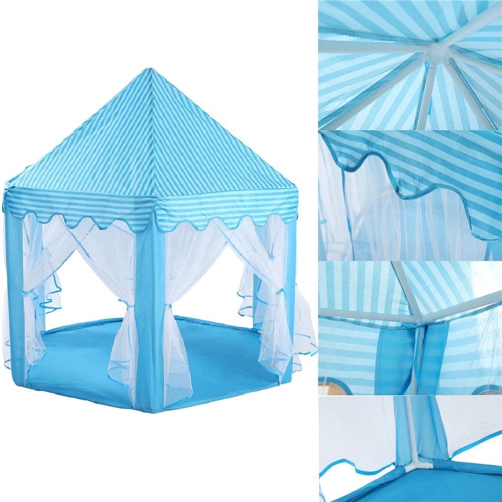 Goyal's Baby Kids Dream Castle Theme Play Tent House for Children Play Indoor Outdoor Games, Big Size 1-10 Years (Blue)