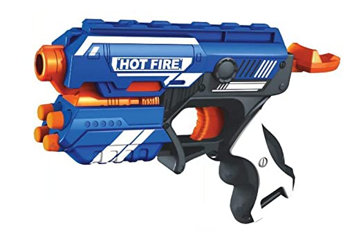 Goyal's Foam Blaster Blaze Storm Gun Toy Unbreakable,Safe and Long Range Comes with 5 Bullets and 5 Suction Darts- Multi Color