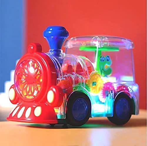 Goyal's Transparent Gear Big Engine 3D Concept Toys - 360° Rotating Vehicle, Gear Simulation Technology with Engine Sound and Colorful Lights for Kids 1 Year & Above (Gear Engine Large)