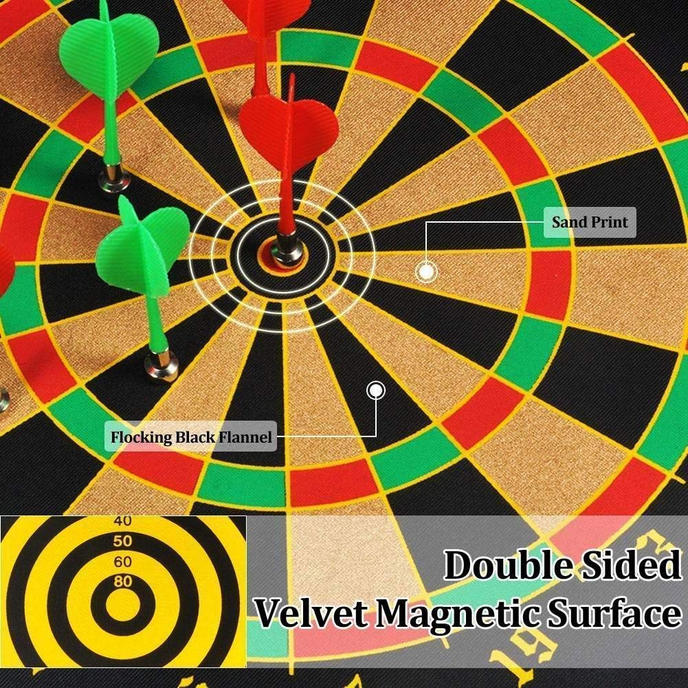 Goyal's High Magnetic Power with Double Sided Portable & Foldable Dart Game with Colorful 4 Magnetic Darts for Kids - 18 Inches