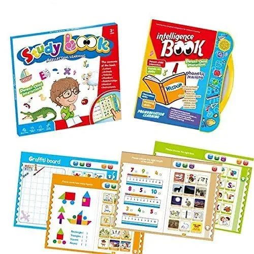 Goyal's Intelligence Book Sound Book for Children, English Letters & Words Learning Book, Fun Educational Toys. Activities with Numbers, Shapes Learning Book for Toddlers