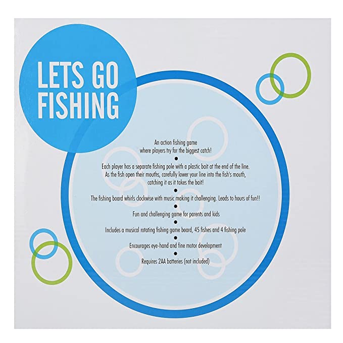 Goyal's Magnetic Musical Big Round Tyre Rotating Fishing Fish Catching Game Toy with 45 Fishes (Multi-Color)