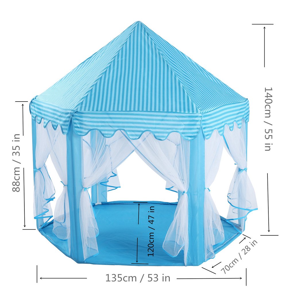 Goyal's Baby Kids Dream Castle Theme Play Tent House for Children Play Indoor Outdoor Games, Big Size 1-10 Years (Blue)