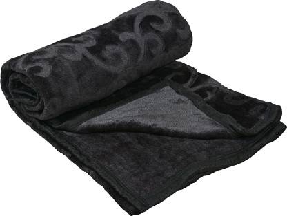 Goyal's Polyester Embossed Floral Printed 500TC Double Bed Mink Blanket 87 X 85 Inch Set of 2 - Grey and Maroon (1.9Kg)