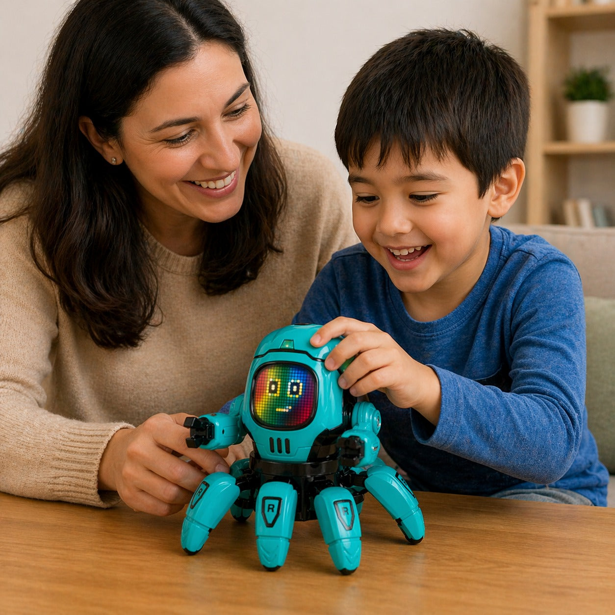 Goyal’s Dancing Six Claw Robot Toy with Music & LED Lights | Interactive Moving Robot for Kids | Musical Action Toy for Boys & Girls - Seagreen