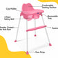 Goyal's 3 in 1 - Easy to Clean Bobo Pink Baby Dining Chair with Footrest and Tray, Upto 20 kgs