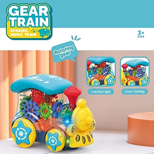 Goyal's Transparent Gear Big Engine 3D Concept Toys - 360° Rotating Vehicle, Gear Simulation Technology with Engine Sound and Colorful Lights for Kids 1 Year & Above (Gear Engine Large)
