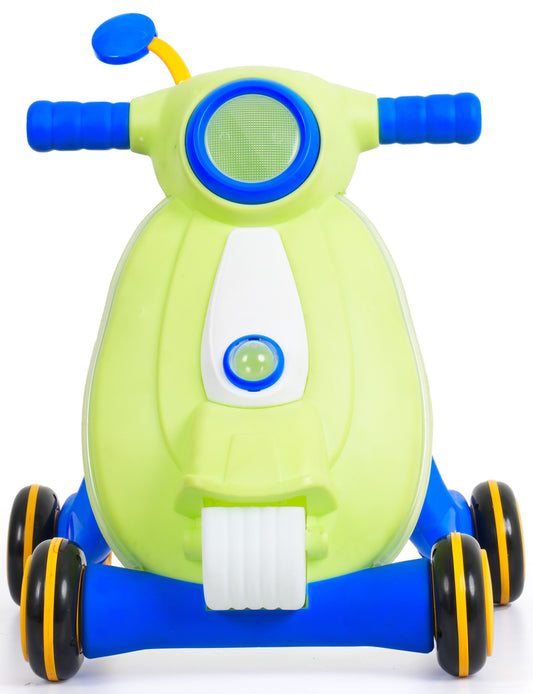 Goyal's TINY STEP Baby Walker Early Education Activity Center with Lights, Sounds and Ball Game, Baby Push Walker - Green & Blue