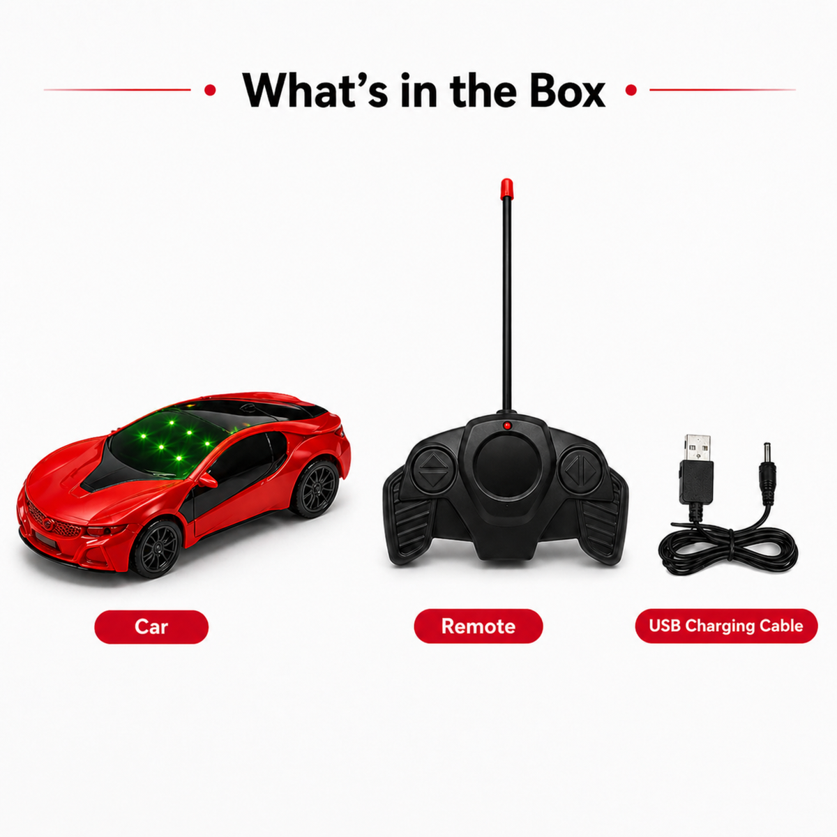 Goyal's Acrobetic Remote Control Stunt Car 360° Rotating Rolling Electric Race Car Toy with USB Charging Cable, for Kids Age 2 Years & Above - High Speed (Racing Car)