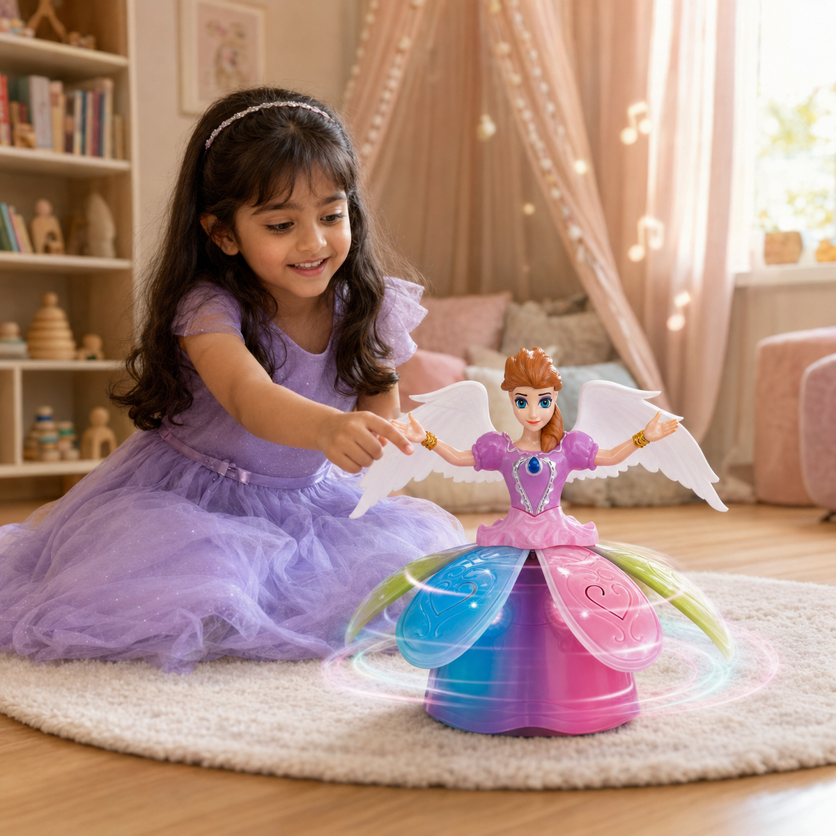 Goyal's Dancing Angel परी Doll Girl 360 Degree Rotating with Music & Flashing Lights Toy for Kids