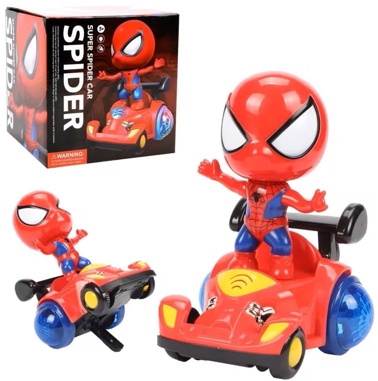 Goyal's Super Hero Car | 360° Rotating Toy Car with LED Lights | Action Figure Toy for Kids | Battery Operated Car Toy | Suitable for Ages 3+ | Durable & Fun Toy