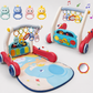 Goyal's 2-in-1 Musical Baby Play Gym & Push Walker | Activity Mat with Play Piano, Lights, Hanging Rattles & Tummy Time Mat | Convertible Baby Activity Centre | Multicolour