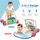 Goyal's 2-in-1 Musical Baby Play Gym & Push Walker | Activity Mat with Play Piano, Lights, Hanging Rattles & Tummy Time Mat | Convertible Baby Activity Centre | Multicolour