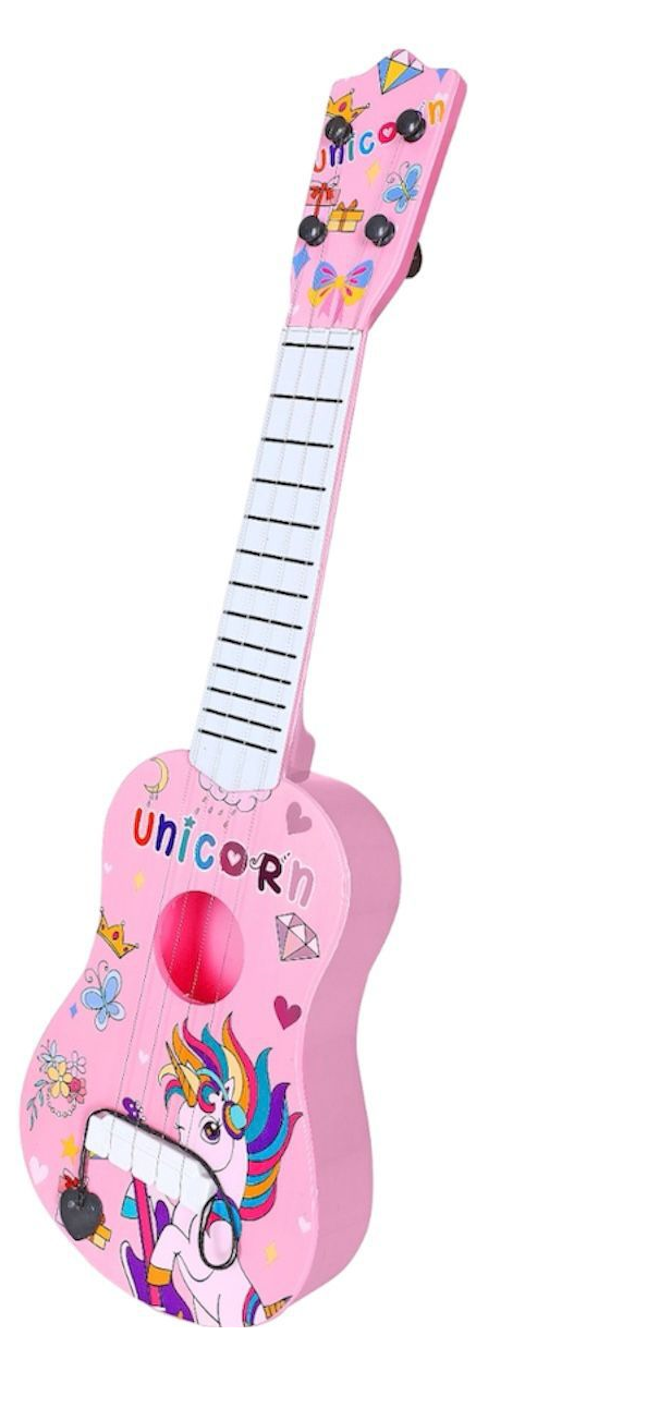 Goyal's Unicorn Horse Design Natural Guitar Toy 4 Strings Early Educational Instruments Musical Gift Instruments Toys for Kids Toddlers Year of 3+