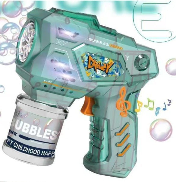 Electric Bubble Gun for Kids 3+ | 15 Hole Automatic Bubble Maker Toy with LED Lights | Leak-Proof Bubble Bottle | Easy Trigger & Ergonomic Grip (Multicolor)