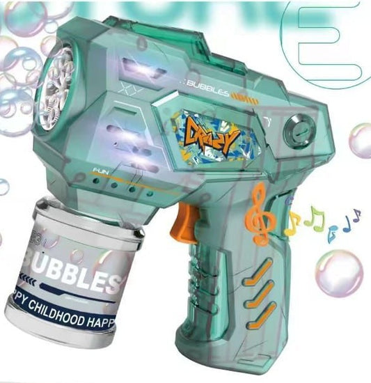 Electric Bubble Gun for Kids 3+ | 15 Hole Automatic Bubble Maker Toy with LED Lights | Leak-Proof Bubble Bottle | Easy Trigger & Ergonomic Grip (Multicolor)
