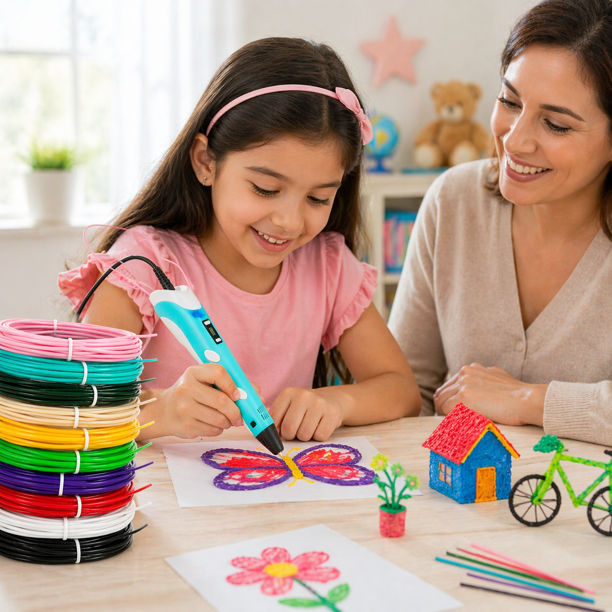 Goyal's 3D Pen Filament Refills, PLA Material, Low Temperature Safe, Non-Toxic and Odorless, Smooth Drawing Flow, Vibrant Colors 5 Meters Each - Pack of 10