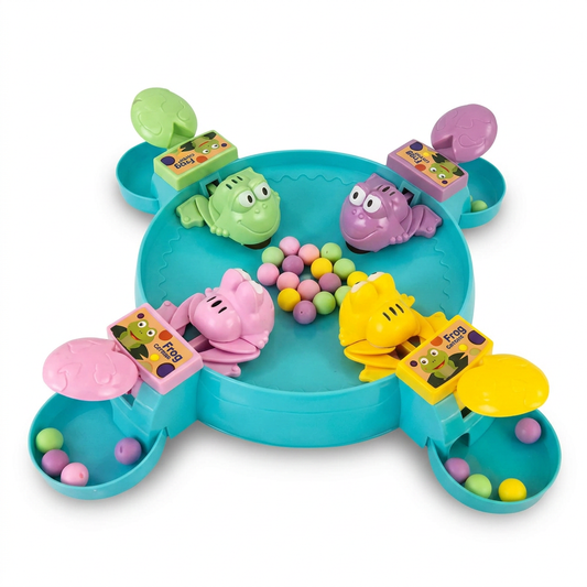 Goyal's Hungry Frog Game for Kids | 4-Player Bean Eating Family Board Game | Fast-Paced Hand-Eye Coordination & Strategy Game | No Batteries Required | Multicolour