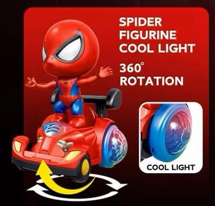 Goyal's Super Hero Car | 360° Rotating Toy Car with LED Lights | Action Figure Toy for Kids | Battery Operated Car Toy | Suitable for Ages 3+ | Durable & Fun Toy