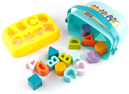 Goyal's Baby's First Shape Sorting Blocks Learning- Educational Activity Toys with 16 Building Blocks - Multicolor