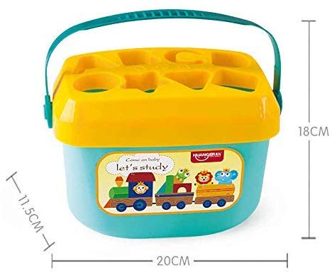 Goyal's Baby's First Shape Sorting Blocks Learning- Educational Activity Toys with 16 Building Blocks - Multicolor