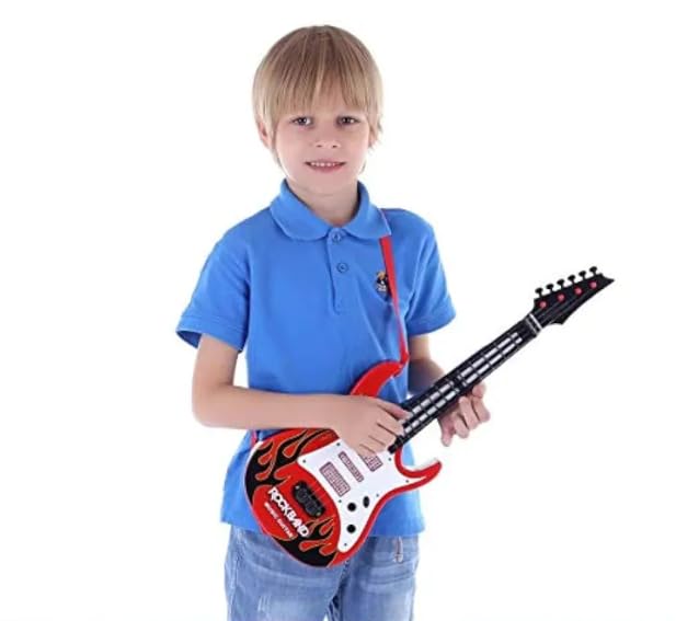 Goyal's Musical Guitar with Light and Pre-stored Notes with Nylon Wires | Toy Guitar with Light and Music for Kids