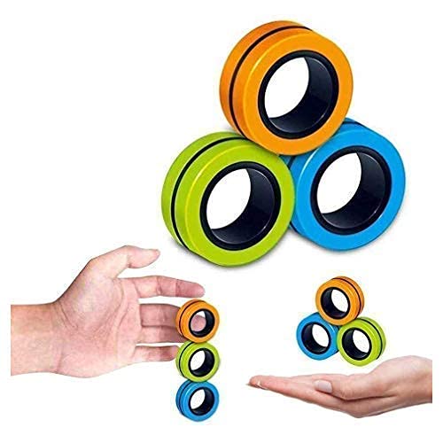 Goyal's Magnetic Fidget Toy Ring, Fidget Spinner Rings Toy Set, Magnetic Fidget Toy, ADHD Therapy Toys Fidget Spinner, Gift for 8+ Year Old Boys & Girls, Fidget Spinner for Adults, Stress Relief Toys