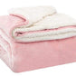 Goyal’s Ultra Soft Flannel Sherpa Blanket for Winter | Single Bed Reversible Plush Blanket 55 x 90 Inches | Thick, Warm & Cozy Dual Layer Microfibre Throw | Fade & Wrinkle Resistant - Pink