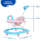 Goyal's Cartoon Baby Adjustable Walker - Music & Rattles with Parental Handle (Blue & Pink)