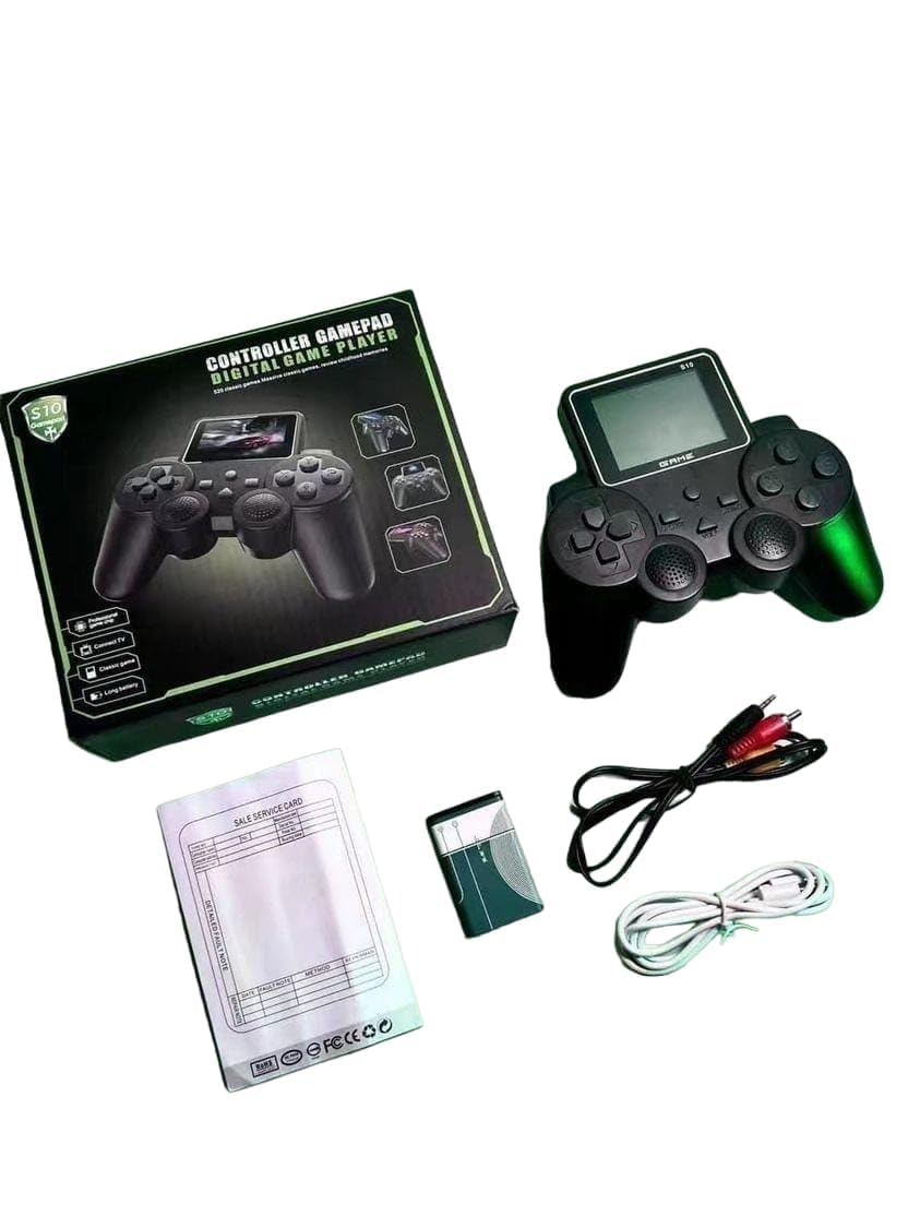 Goyal's S10 Controller Gamepad Digital Game Player, 520 in 1 Classic Games, Built-in Screen, Black, Connect TV