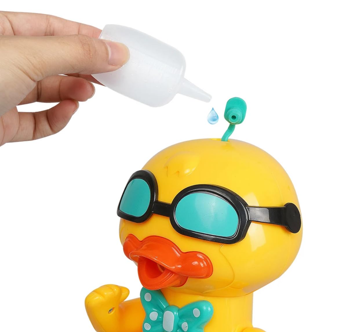 Goyal's Musical Walking Bubble Making Duck Toy with Electric Gimbal Sunglasses and Water Spray