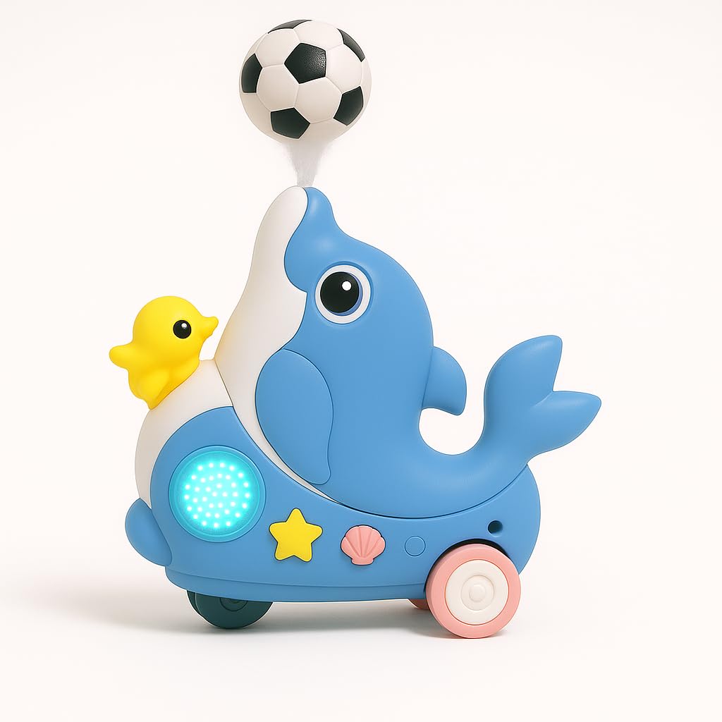 Goyal's Dolphin Musician Toy with Levitation Ball on Nose Along with Dazzling Light and Music - Multicolor