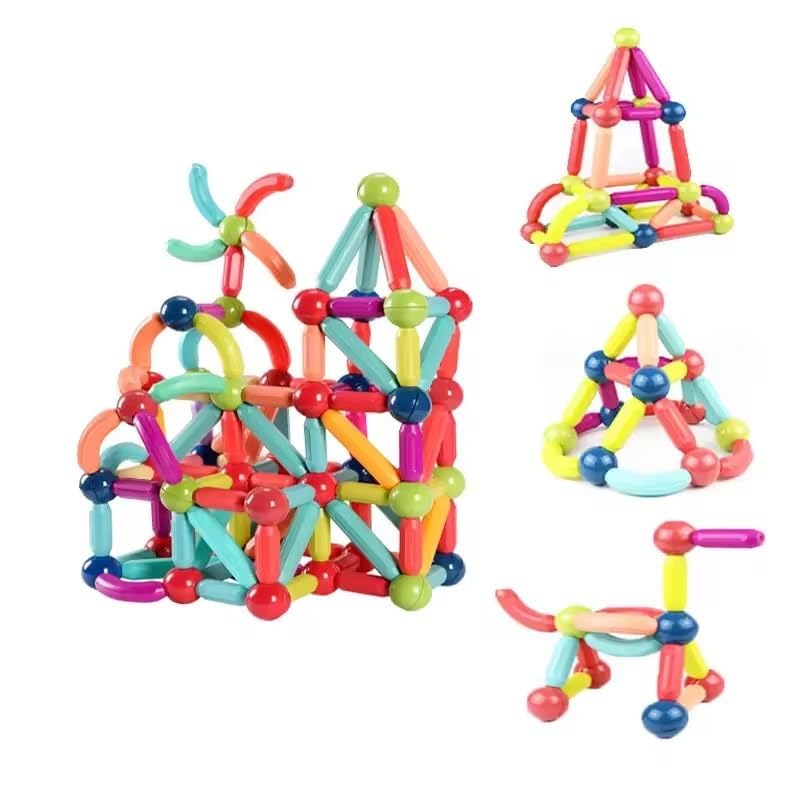 Goyal's Magnetic Blocks Educational Building Toys for Toddlers and Preschoolers, Build a Tower with Blocks, Connecting Bricks to Build Bridges, Multicolor - 36 Pcs