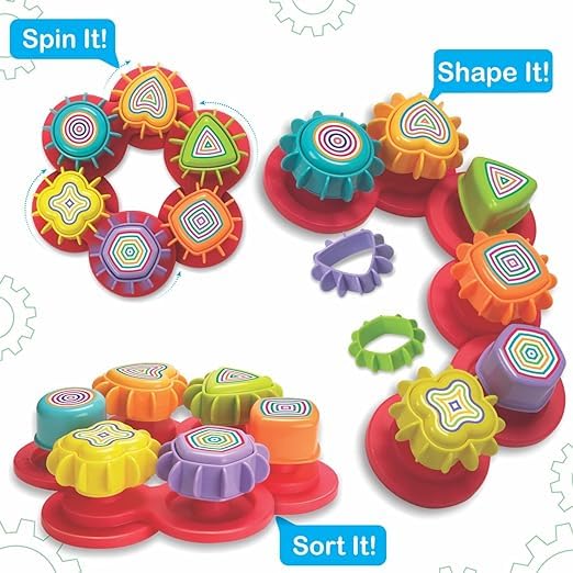 Goyal's Spinning Joy - A Shape ‘N’ Spin Gear Sorter, Developmental Activity Toy for Kids Ages 2-4 Years Toddlers Sortering Game with Multiple Colors and Shapes