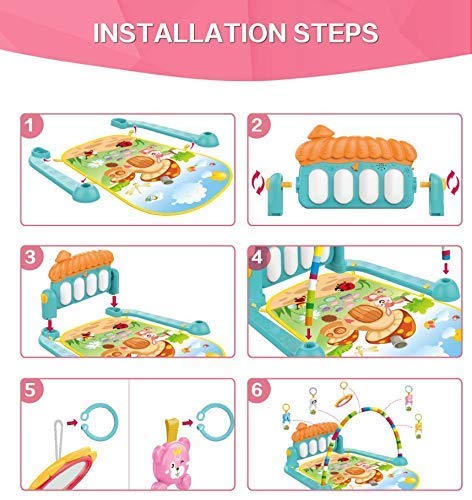 Goyal's Baby Toys Multi Functional Musical Keyboard Mat Piano Baby Mat Gym & Fitness Rack for 0 to 24 Month Age Baby