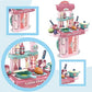 Goyal's 3 in 1 Portable Pretend Food Party Role Cooking Kitchen Toy Play Set for Boys and Girls - Pink