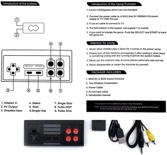Goyal's Retro Mini TV Gaming Console | 620 Built-in Games, AV Output & 2 Controllers