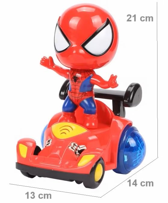 Goyal's Super Hero Car | 360° Rotating Toy Car with LED Lights | Action Figure Toy for Kids | Battery Operated Car Toy | Suitable for Ages 3+ | Durable & Fun Toy