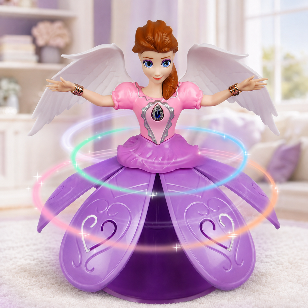 Goyal's Dancing Angel परी Doll Girl 360 Degree Rotating with Music & Flashing Lights Toy for Kids