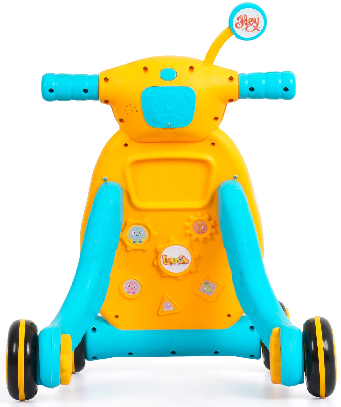 Goyal's TINY STEP Baby Walker Early Education Activity Center with Lights, Sounds and Ball Game, Baby Push Walker - Yellow & Blue