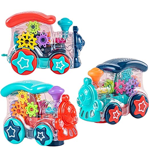 Goyal's Transparent Gear Big Engine 3D Concept Toys - 360° Rotating Vehicle, Gear Simulation Technology with Engine Sound and Colorful Lights for Kids 1 Year & Above (Gear Engine Large)
