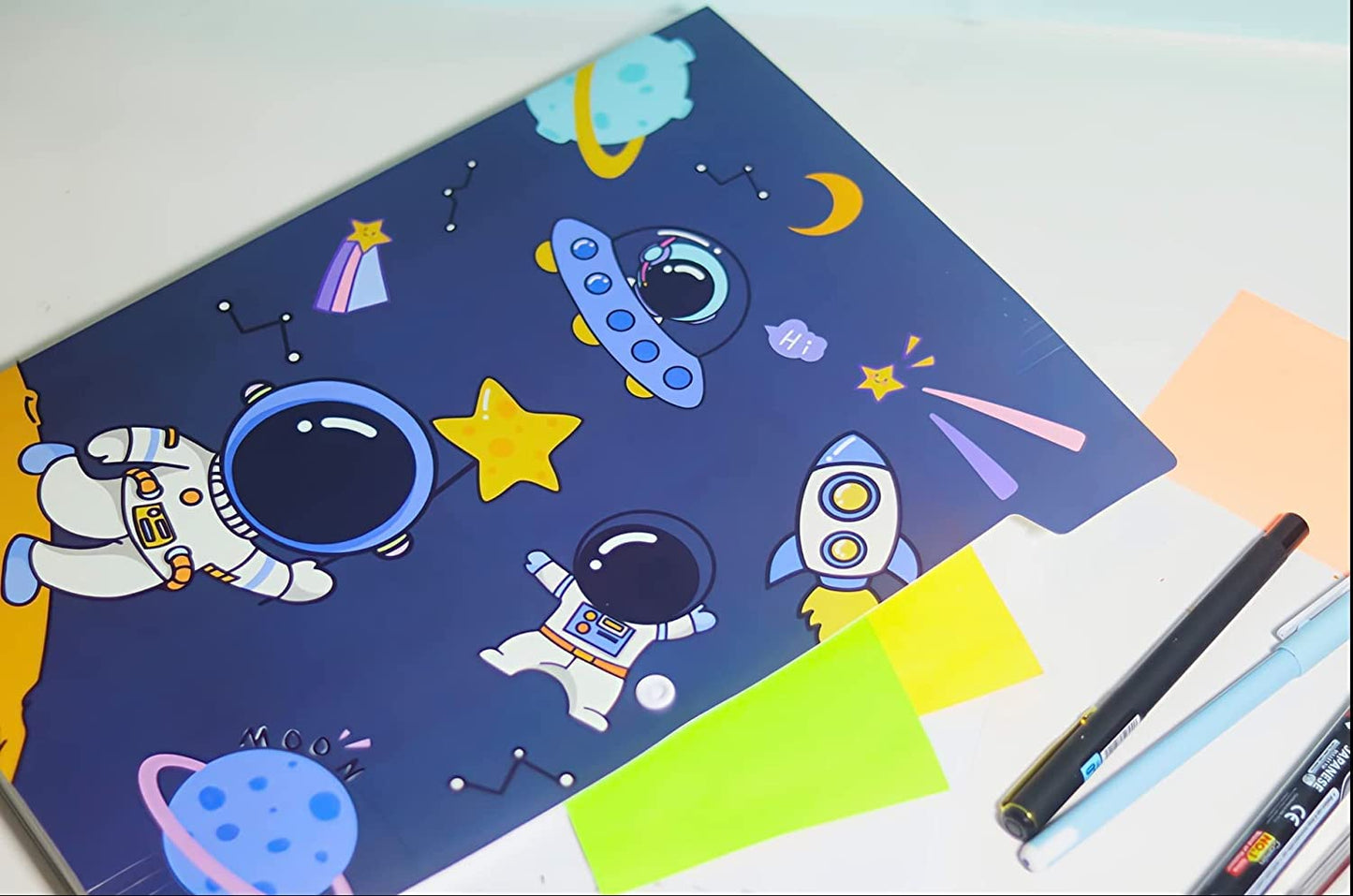 Goyal's Space Theme Multicolor A4 File Folder with 6 Pockets, Office Documents File, Expandable Folder (Pack of 4 Random Color)