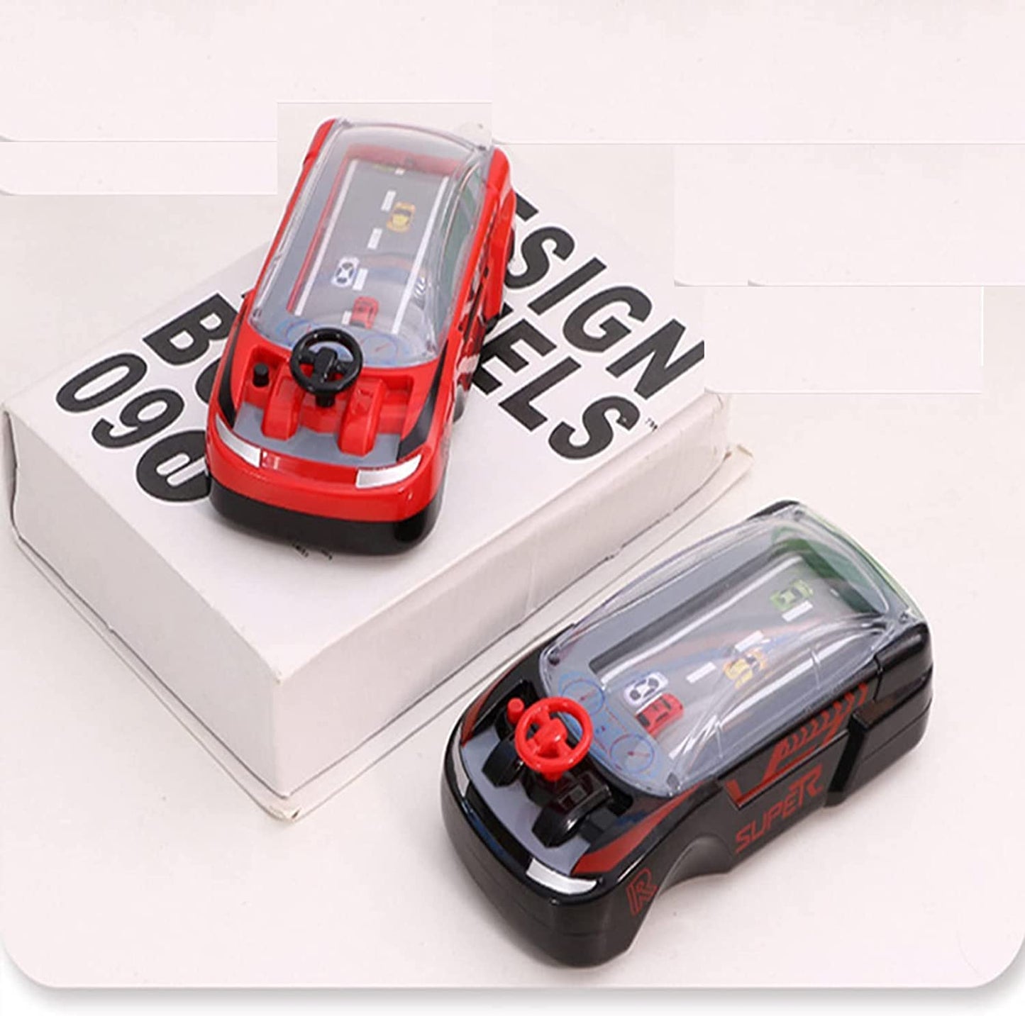 Refurbished- Goyal's Hand-Held Car Game Portable Adventure Game Machine Speed Car Toy, Children's Toy Manual Puzzle Simulation Racing Machine Steering Wheel