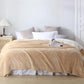 Goyal’s Ultra Soft Flannel Sherpa Blanket for Winter | Single Bed Reversible Plush Blanket 55 x 90 Inches | Thick, Warm & Cozy Dual Layer Microfibre Throw | Fade & Wrinkle Resistant - Golden Beige