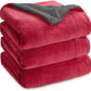 Goyal’s Ultra Soft Flannel Sherpa Blanket for Winter | Single Bed Reversible Plush Blanket 55 x 90 Inches | Thick, Warm & Cozy Dual Layer Microfibre Throw | Fade & Wrinkle Resistant - Maroon