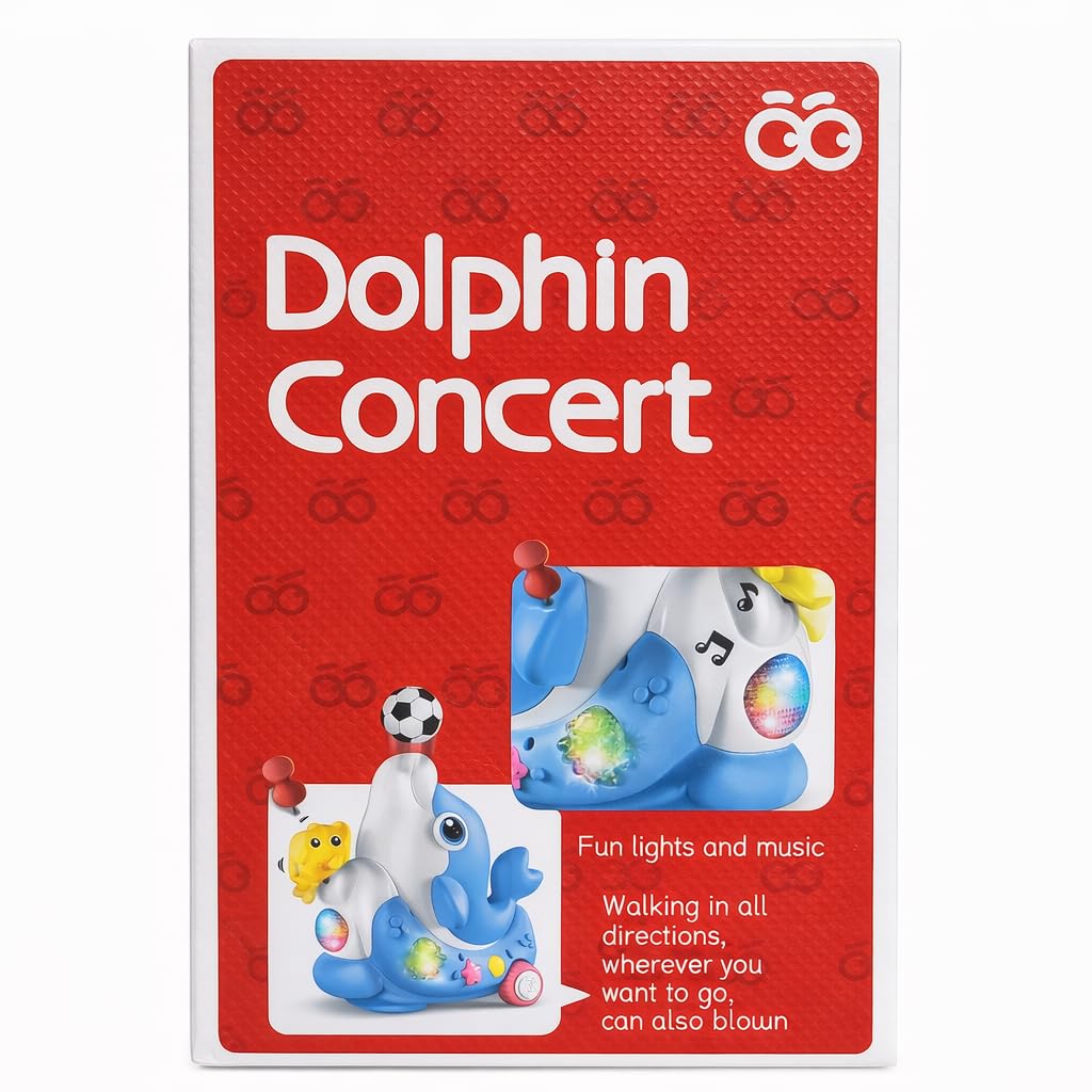 Goyal's Dolphin Musician Toy with Levitation Ball on Nose Along with Dazzling Light and Music - Multicolor