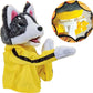 Goyal's Kung Fu Dog, Kung Fu Husky, Punching Puppet, Gloves Doll Children's Game Plush Toys Stuffed Hand Puppet Dog Action Toy with Sound and Boxing Action for Kids Gifts