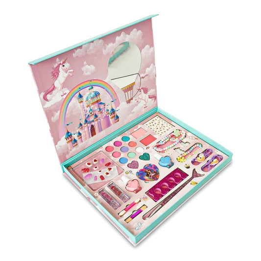 Goyal's Princess Kids Makeup Kit, Eyeshadow Palette, Nail Polish, Lip Gloss, Hair Accessories, Safe Non-Toxic Beauty Toy for Kids 31x25 cm