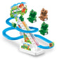 Goyal's Dinosaur Track Racing Toys for Kids - Small Dinosaurs Stair Climbing Toys for Kids, Escalator Toy with Lights and Music - 3 Dinosaur Toy Included (Dinosaur Racing Track Toy)